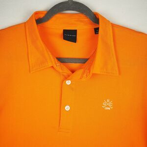 Dunning Evanston Golf Club Polo Mens XL Orange Performance Dry Tech Stretch